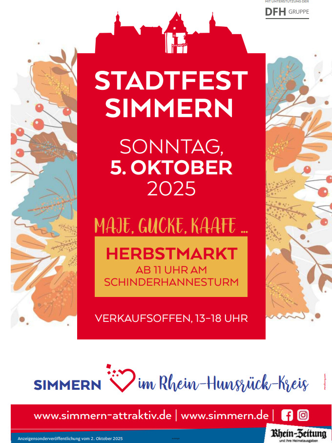 Sonderveröffentlichung Stadtfest Simmern 02.10.2025 Sonderveröffentlichung Stadtfest Simmern 02.10.2025