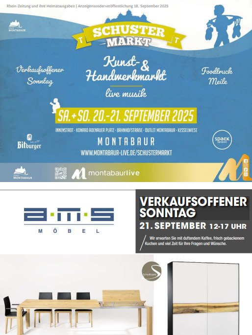 Sonderveröffentlichung Schustermarkt Montabaur 18.09.2025
