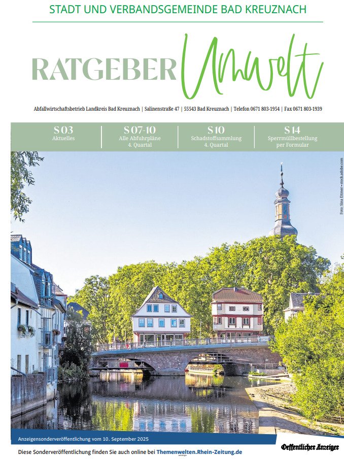 Sonderveröffentlichung Ratgeber Umwelt 10.09.2025