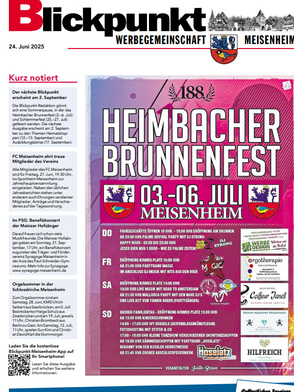 Blickpunkt Meisenheim vom 24.06.2025